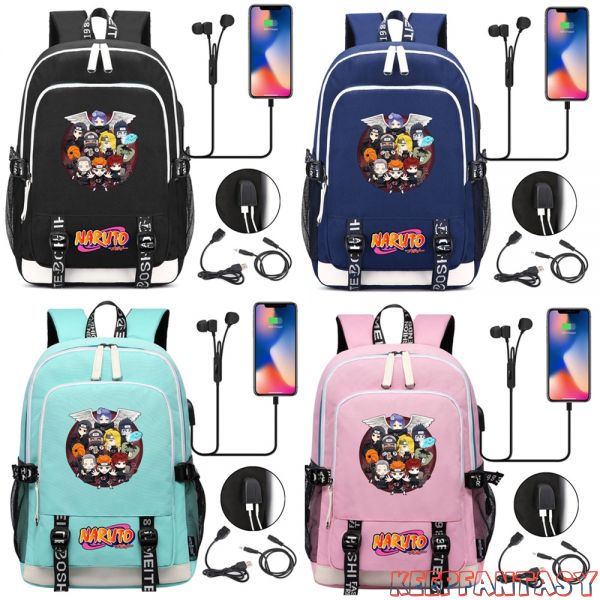 Naruto Backpacks Naruto School Bags USB Backpacks NTG001
